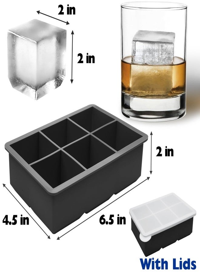 FOSOE 2 Pack Large Square Ice Cube Tray - Silicone Big Ice Molds Perfect for Whiskey Bourbon Cocktails - Image 3